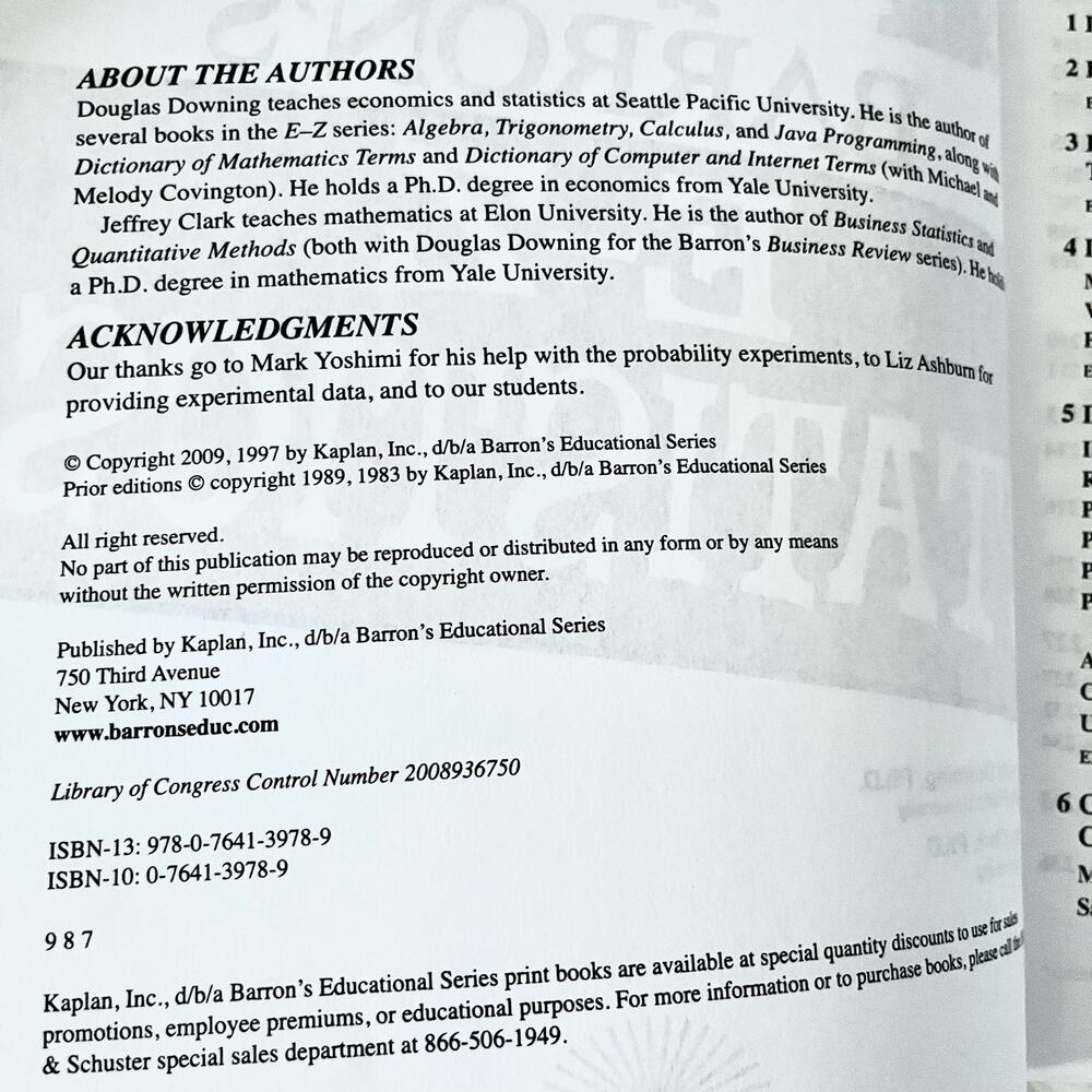 Barron’s E-Z Statistics: Ace Statistics the E-Z Way 4th Edition - Picture 5 of 8